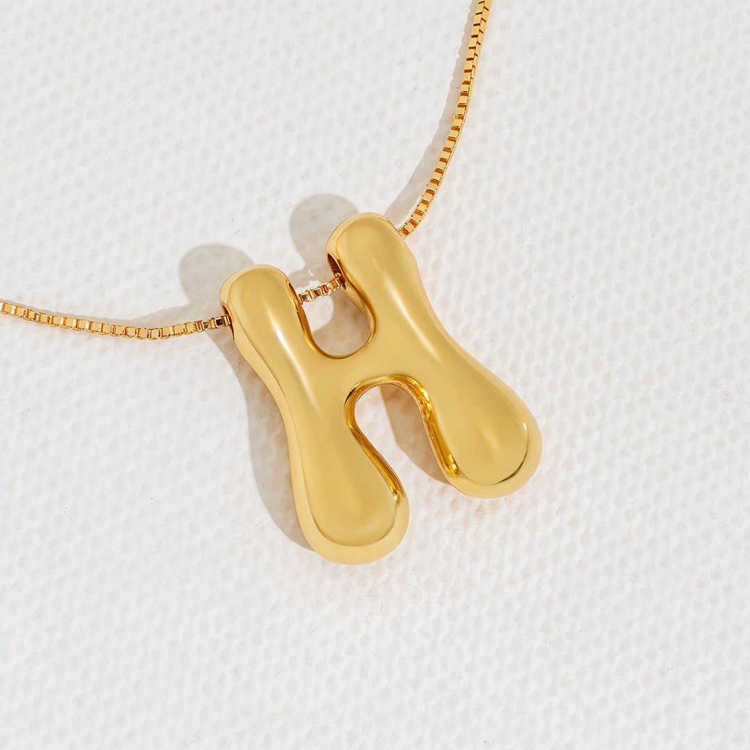 Hana Bubble Initial necklace
