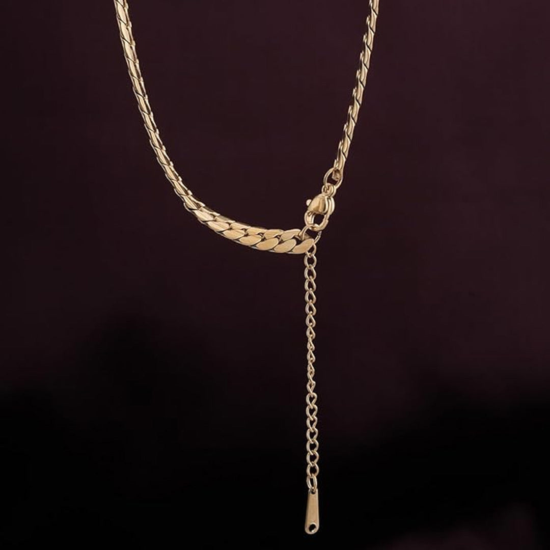 Golden Heart-Link Collar Necklace - Amalfa