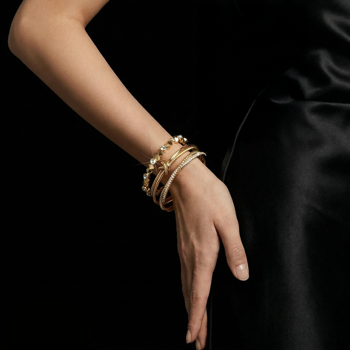 The Golden Hour Stack of 3 Bracelets For Women