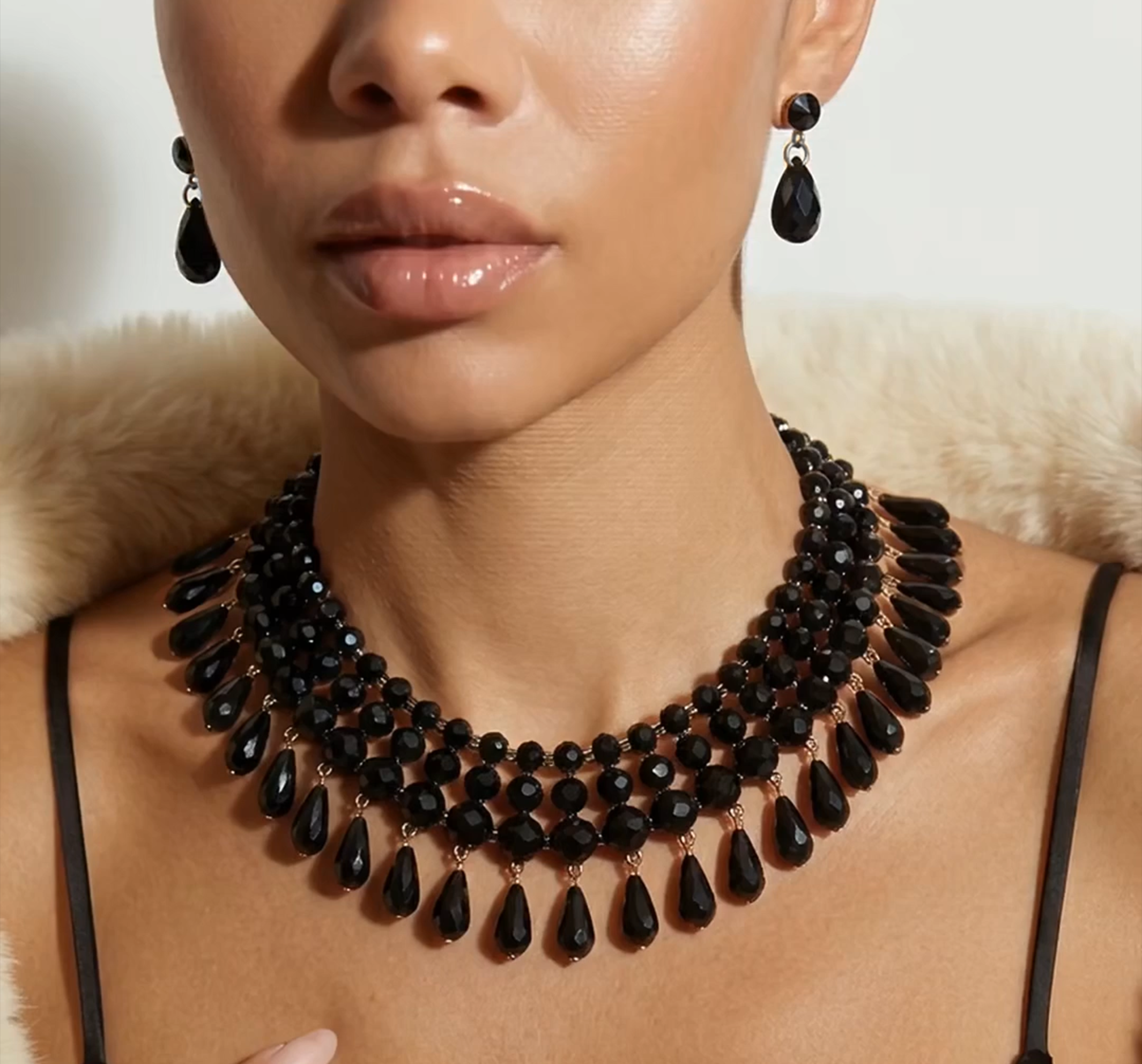 Bianca Noir crystal Drop Set