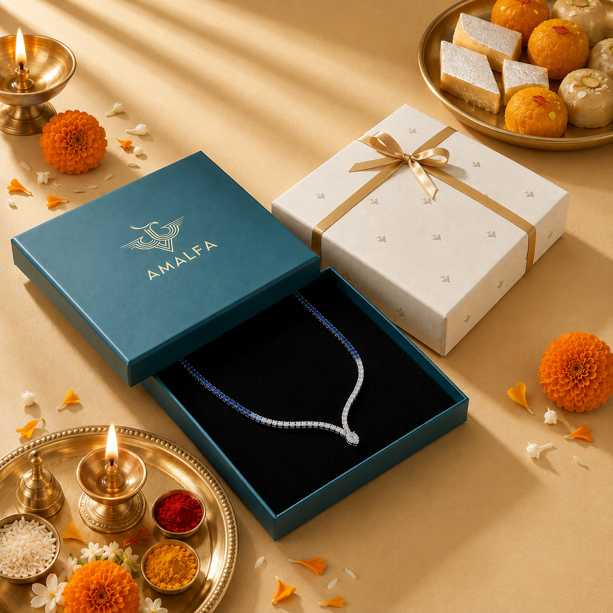 Blue Crystal Necklace For Women
