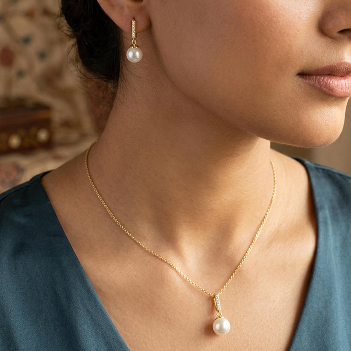 Nerissa Pearl Drop Set