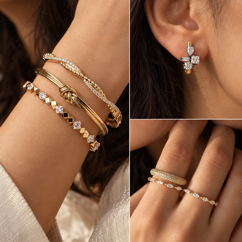 Celeste Crystal Stack Jewellery Set