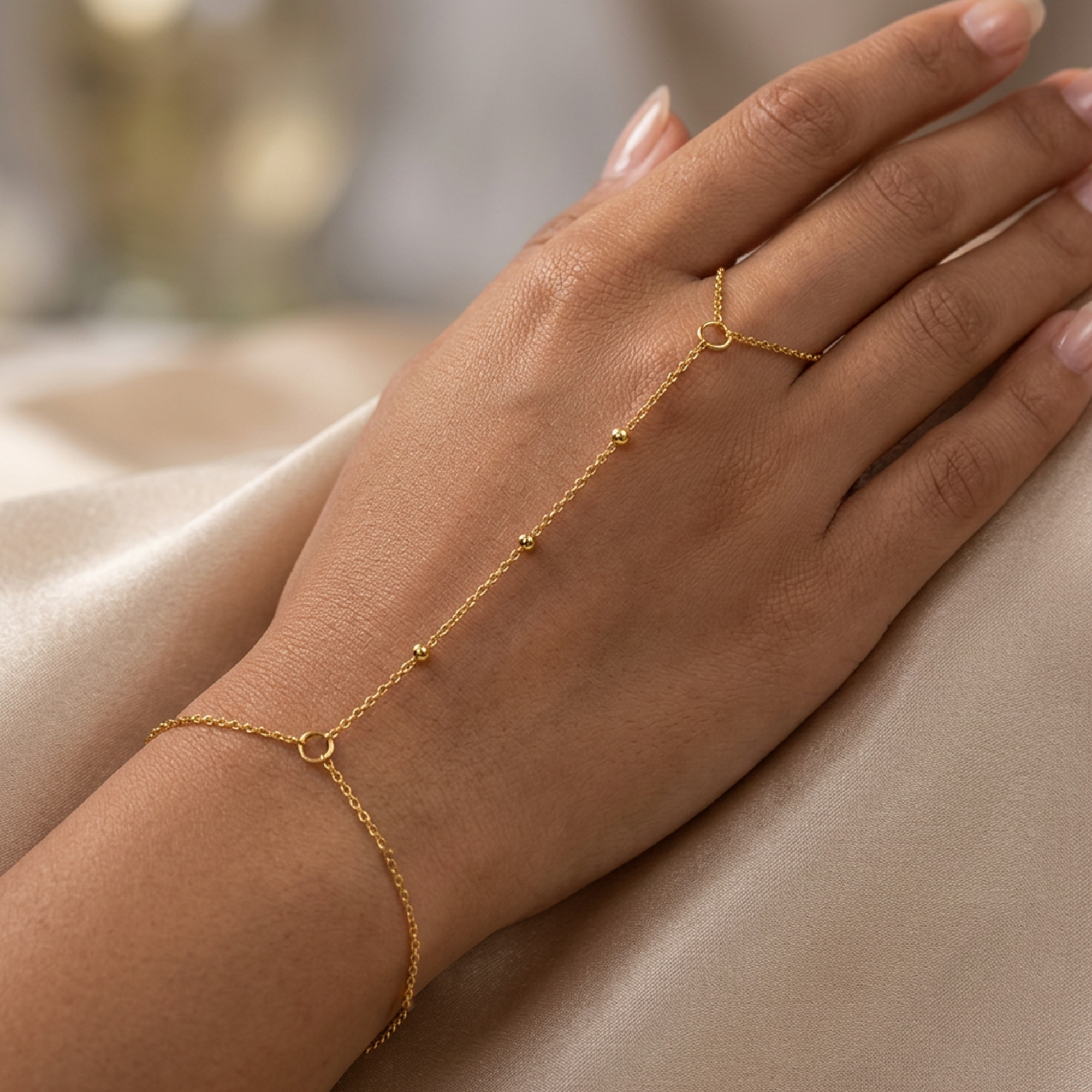 Halo Beaded Hand Chain For Women