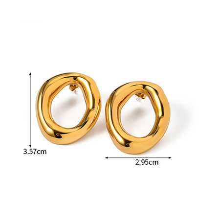 Soft Form Oval Loop Hoops Earrings - Amalfa