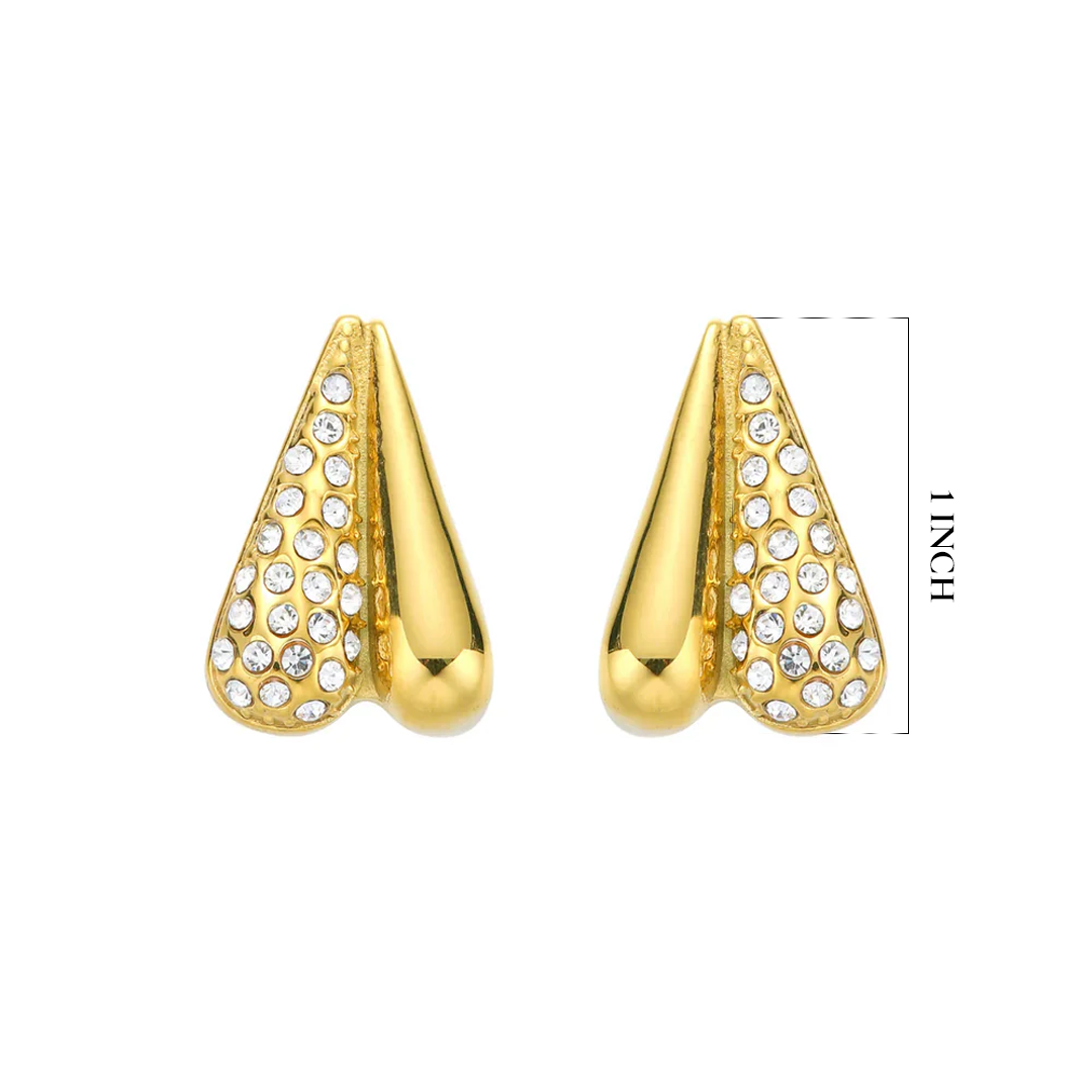 Pave Dipped Heart Earrings
