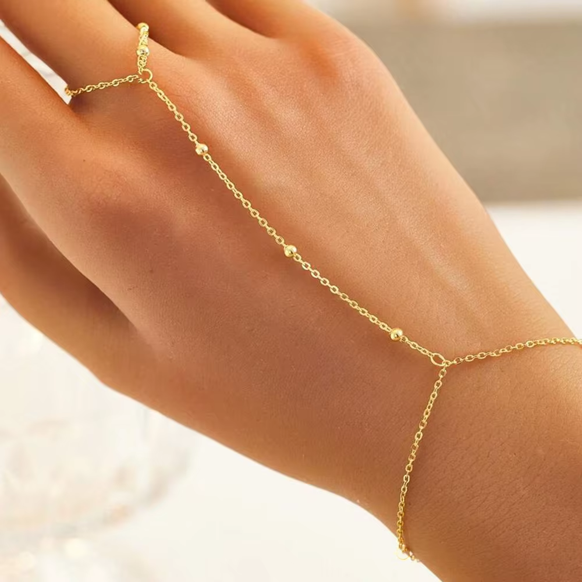 Halo Beaded Hand Chain For Women