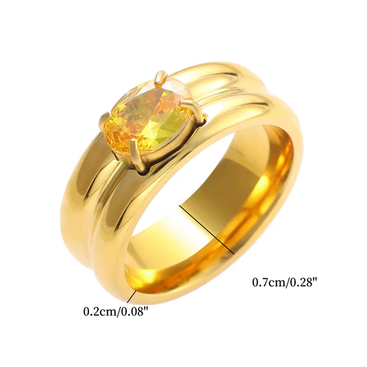 Sola Gold Yellow Stone Ring for Women