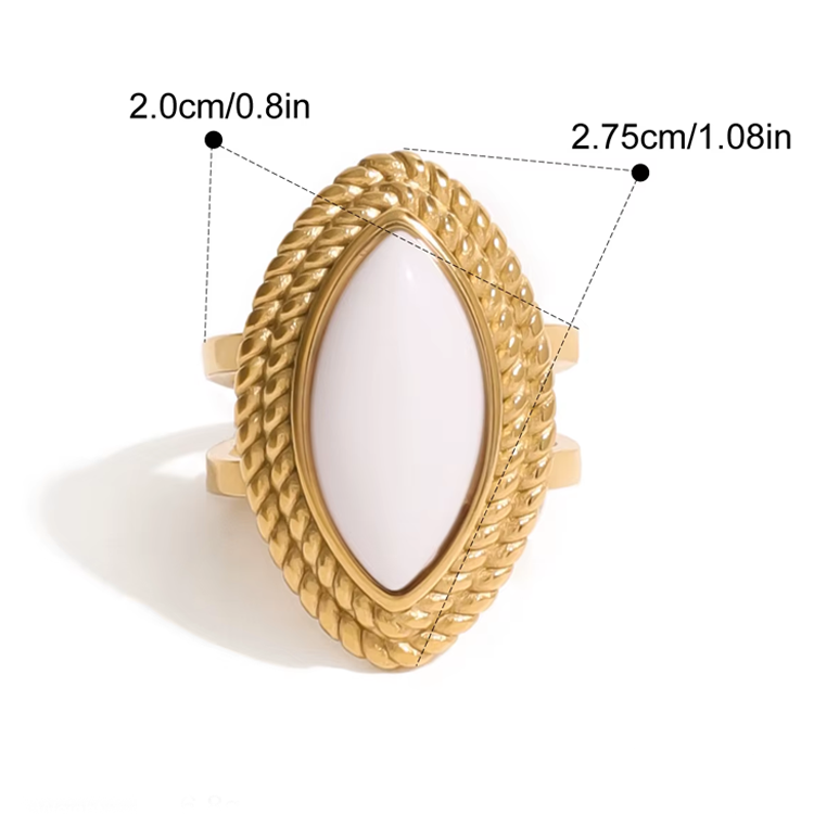 Ora White Stone Statement Ring for Women