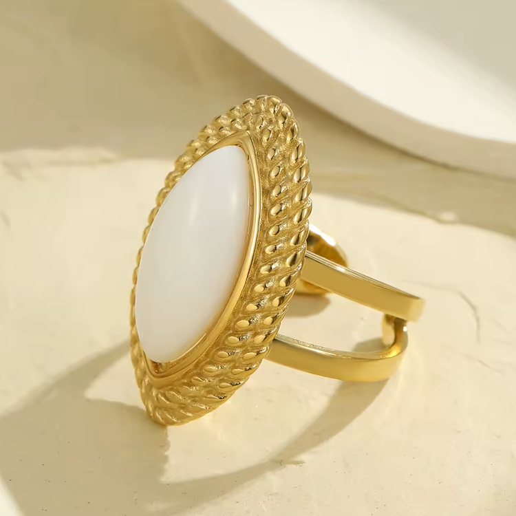 Ora White Stone Statement Ring for Women