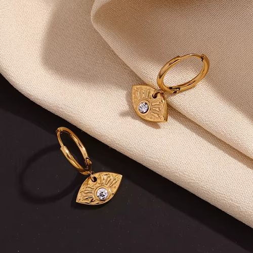 Leona Gold Eye Charm Earrings