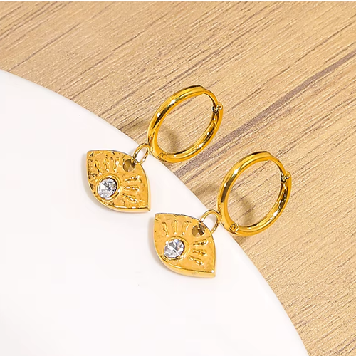 Leona Gold Eye Charm Earrings