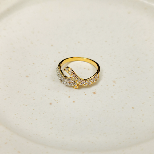 Aarohi Dual Tone CZ Ring for Women