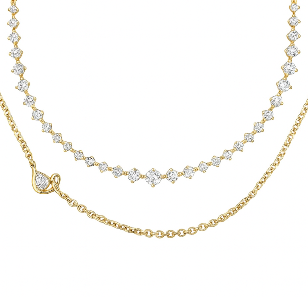 Nayla Double-layered Zircon Necklace