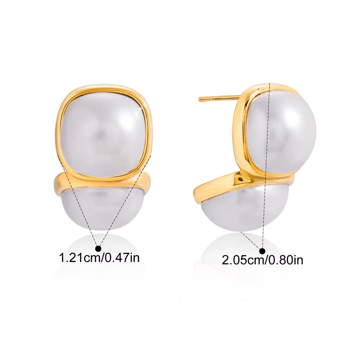 Dome Pearl Stud Earrings