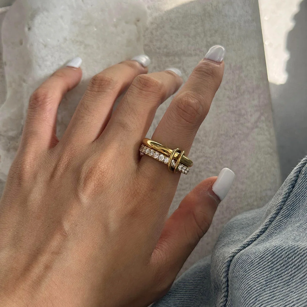 Raya Luxe Gold Stacking Ring