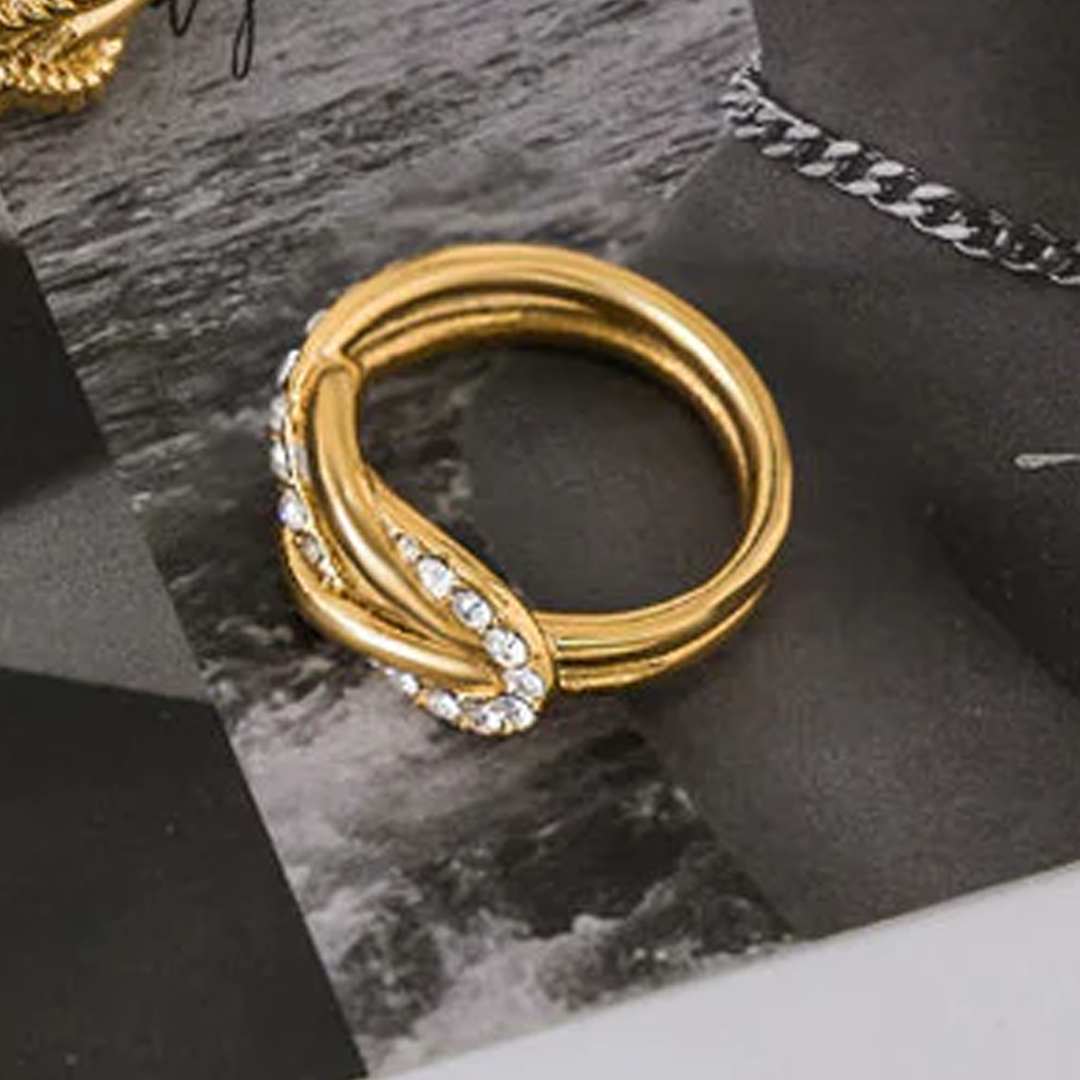 Elira Twist CZ Band Ring For Women