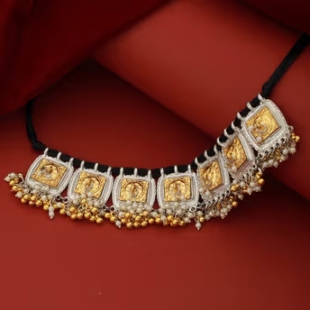 Ruva Handcrafted 2-Tone Pearl Choker Necklace