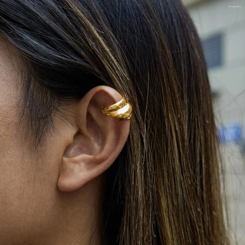 Twisted Dome Gold Earrings