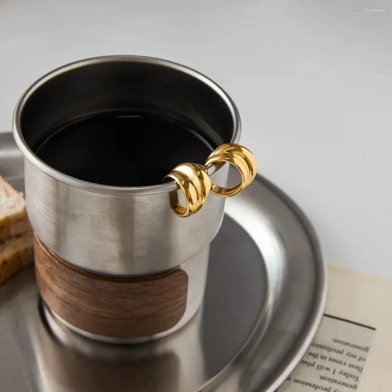 Twisted Dome Gold Earrings