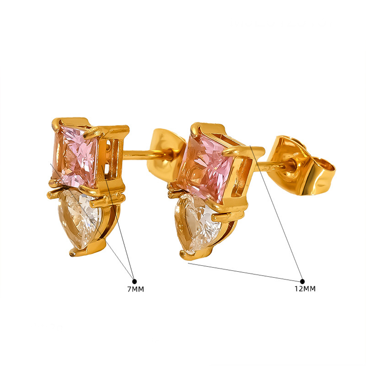 Zyra Petite Crystal Earring Set – Pack of 4 Gold-Tone Studs