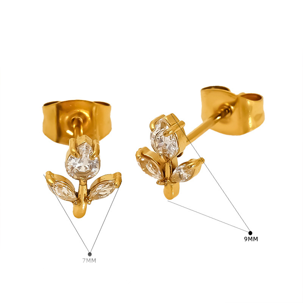 Zyra Petite Crystal Earring Set – Pack of 4 Gold-Tone Studs