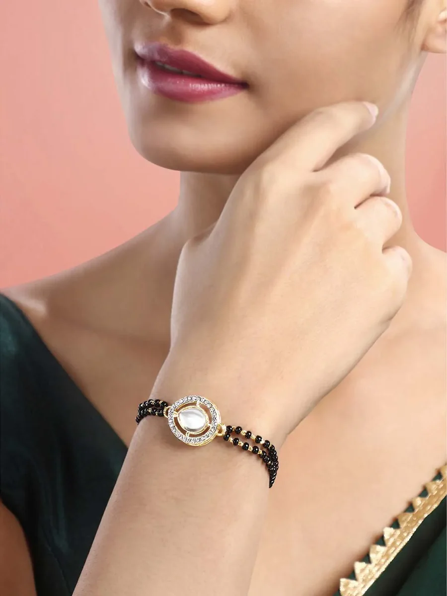 Diya Asymmetric Stone Mangalsutra Bracelet