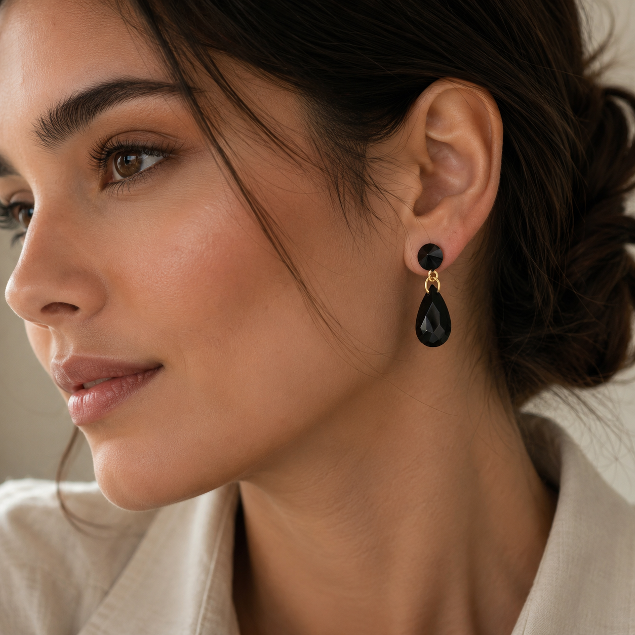 Onyx Glow Drop Earrings