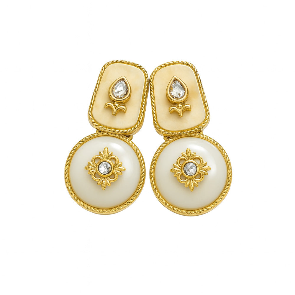 Myra Traditional Gold Kundan Earrings for Women