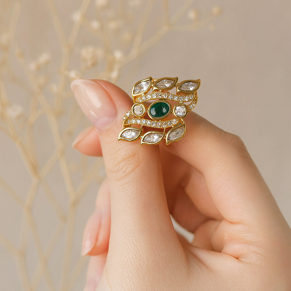 Anvi Traditional Kundan Statement Ring for Women