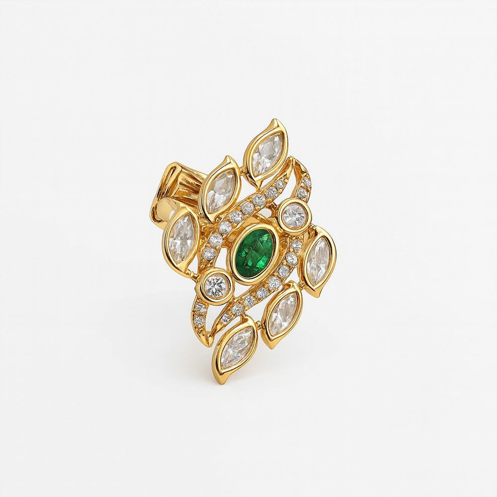 Anvi Traditional Kundan Statement Ring for Women