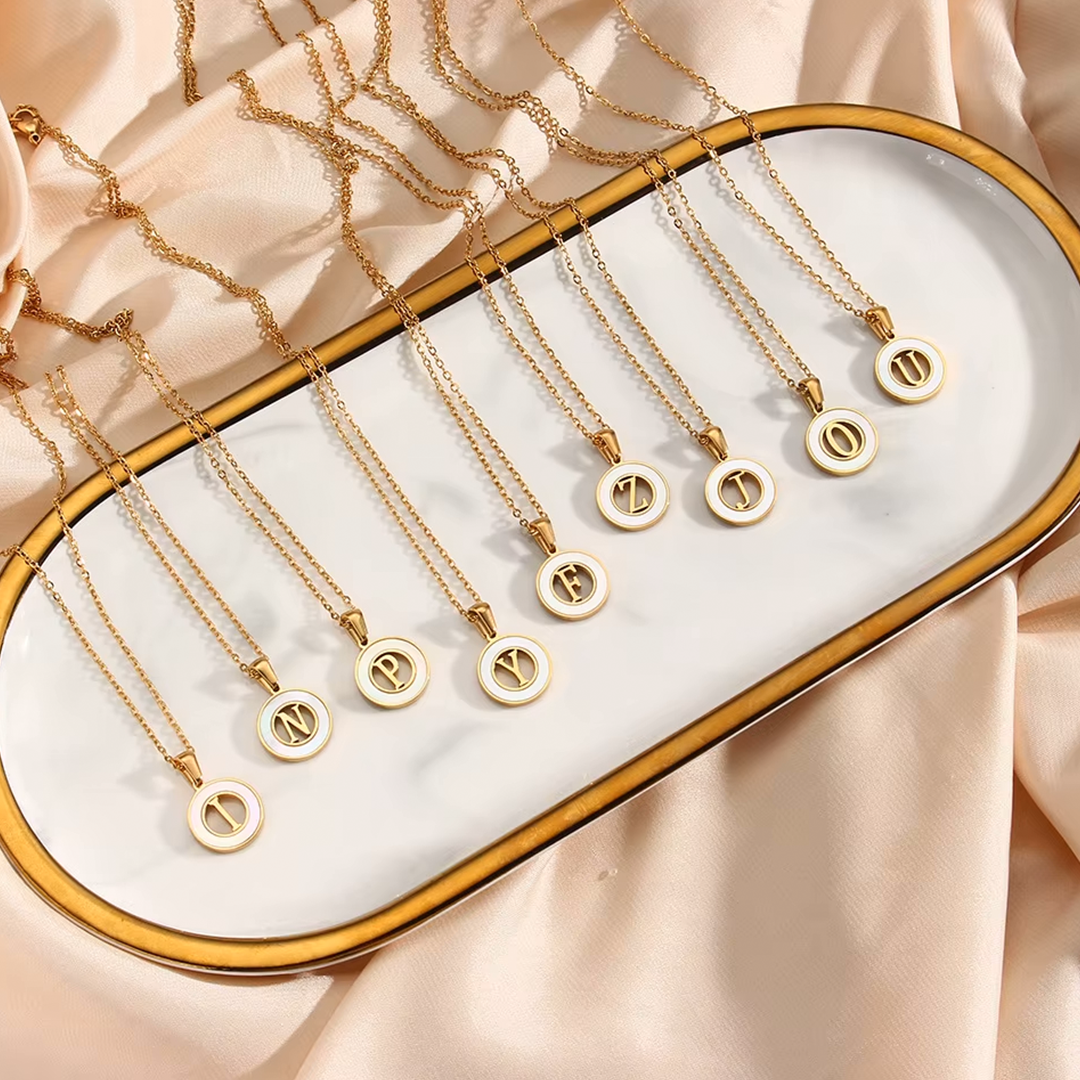 Personalized Ash Initial Pendant Necklace - Amalfa