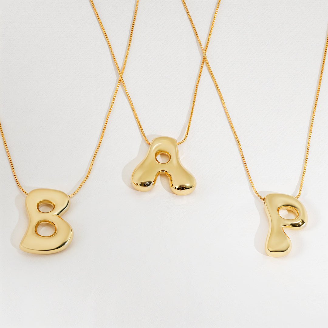 Hana Bubble Initial necklace