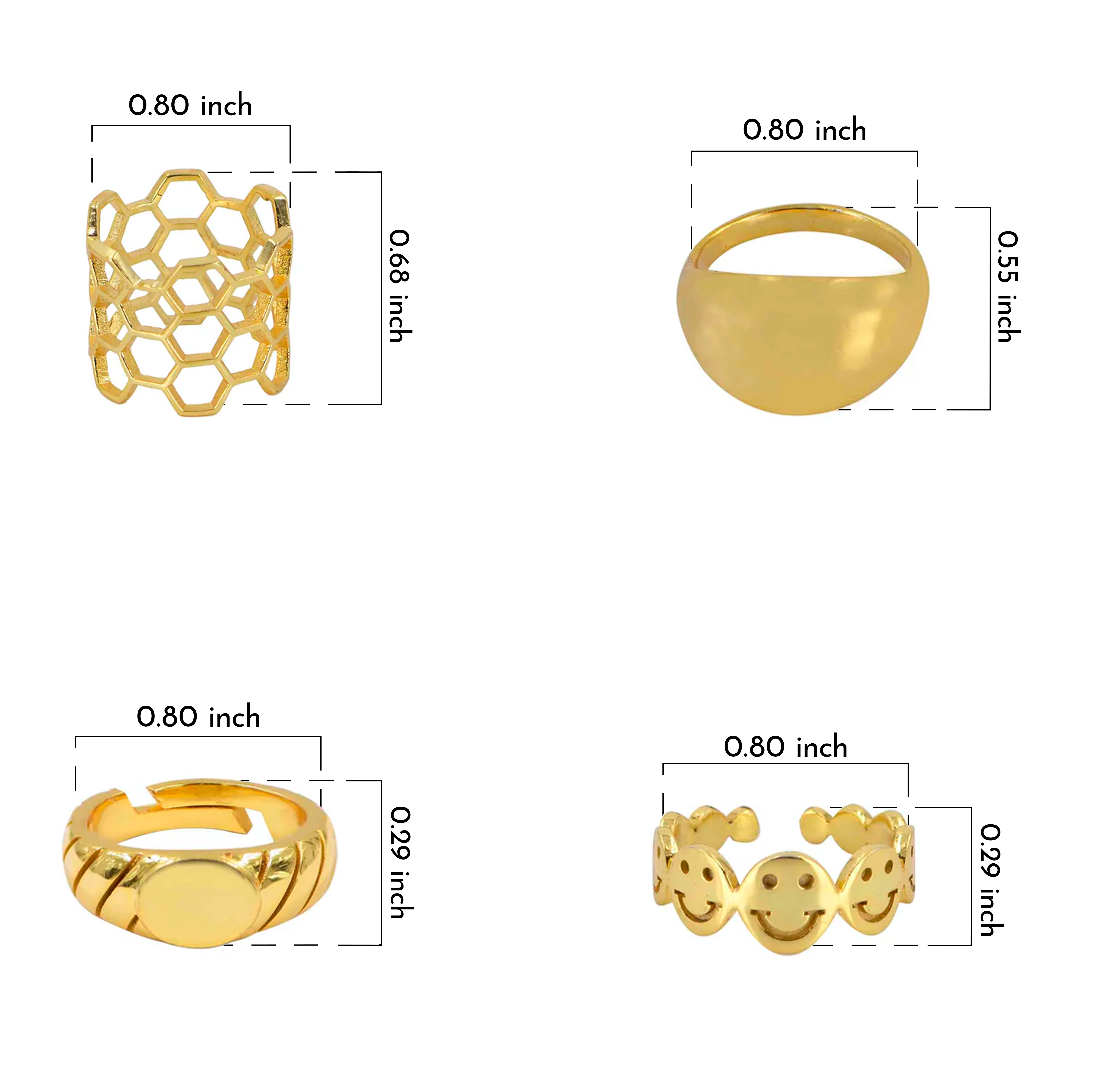 Joy Minimalist Gold Ring Stack for Women - Amalfa