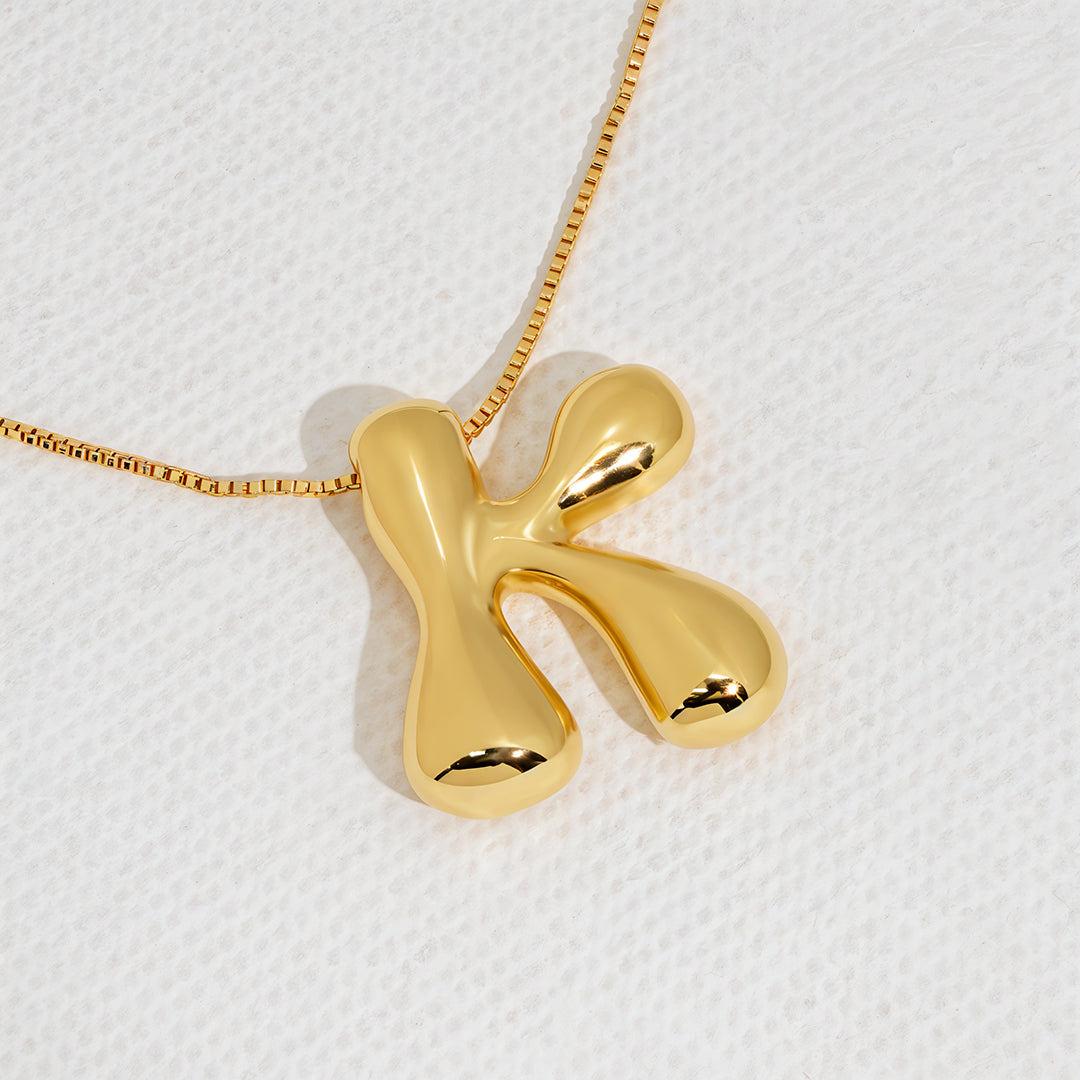 Hana Bubble Initial necklace