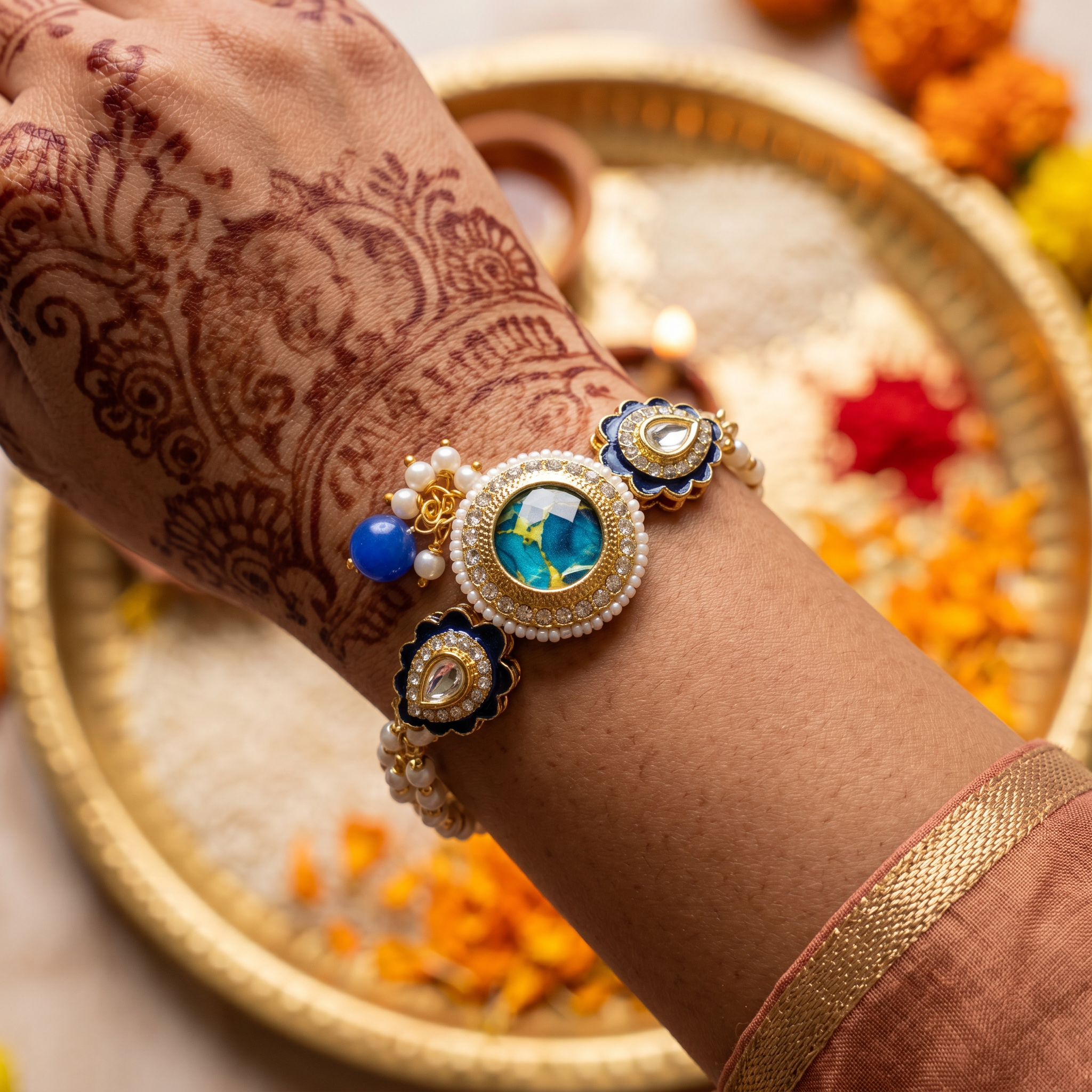 Neelora Rakhi Bracelet Set