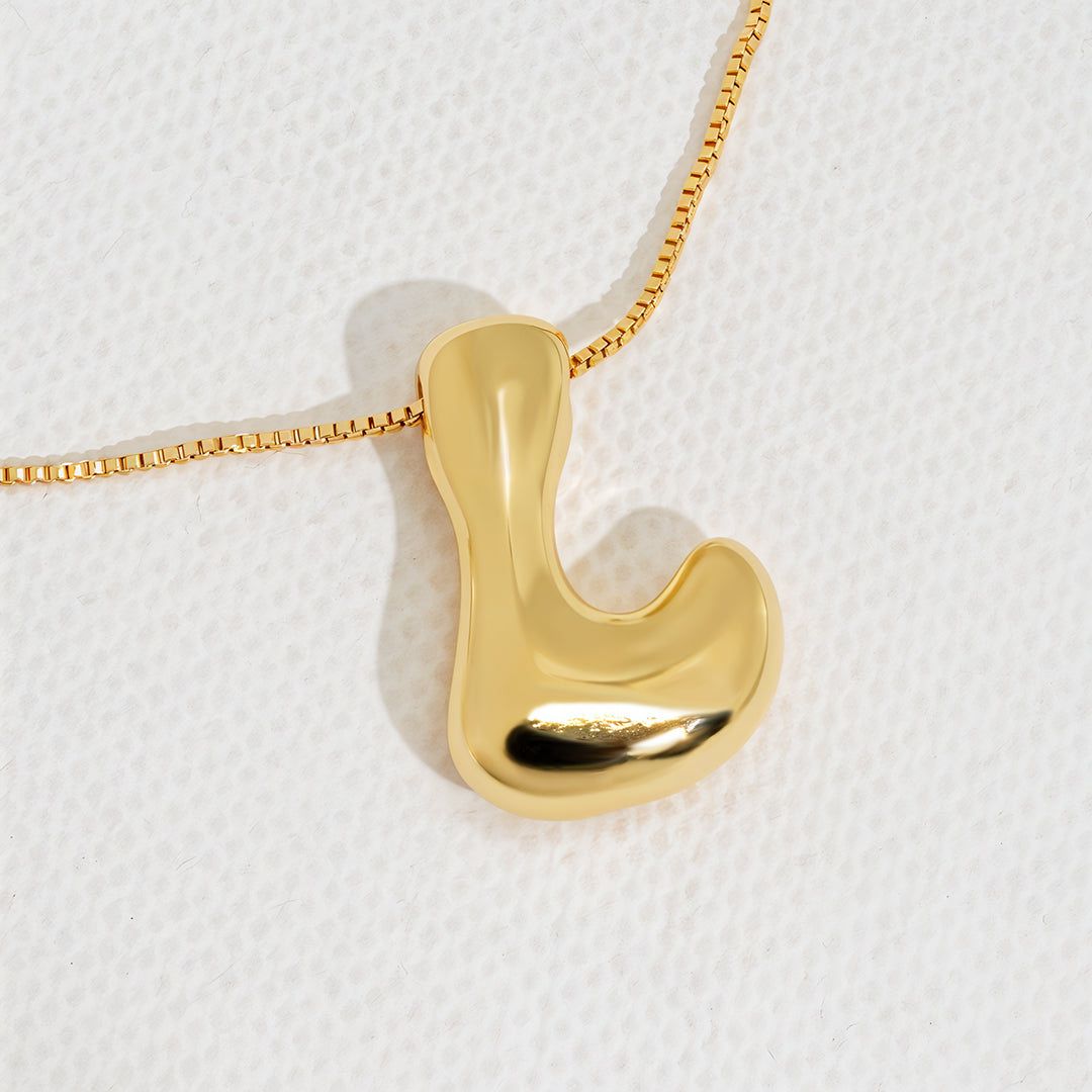 Hana Bubble Initial necklace