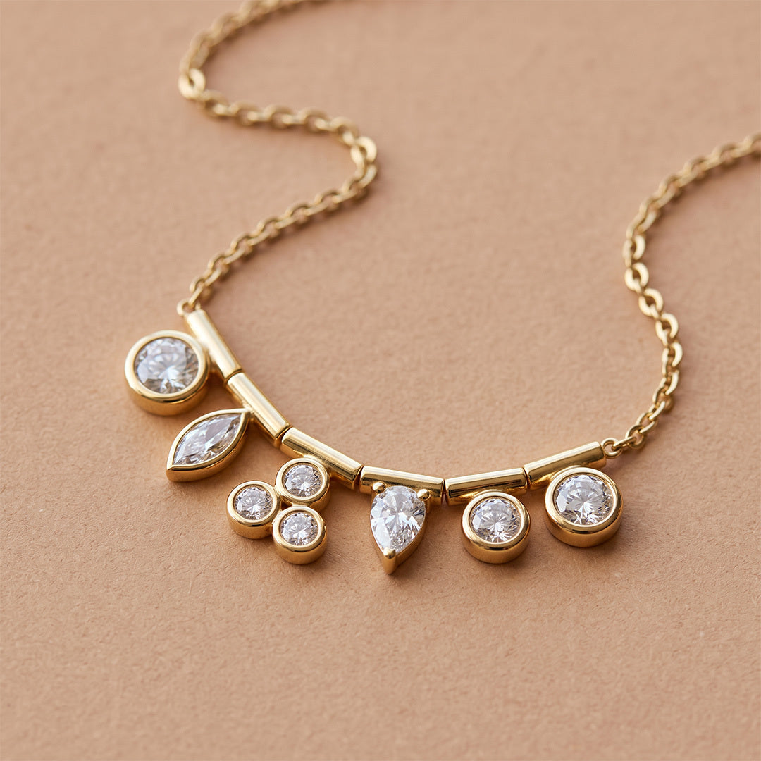 Lunessa Crystal Arc Necklace For Women