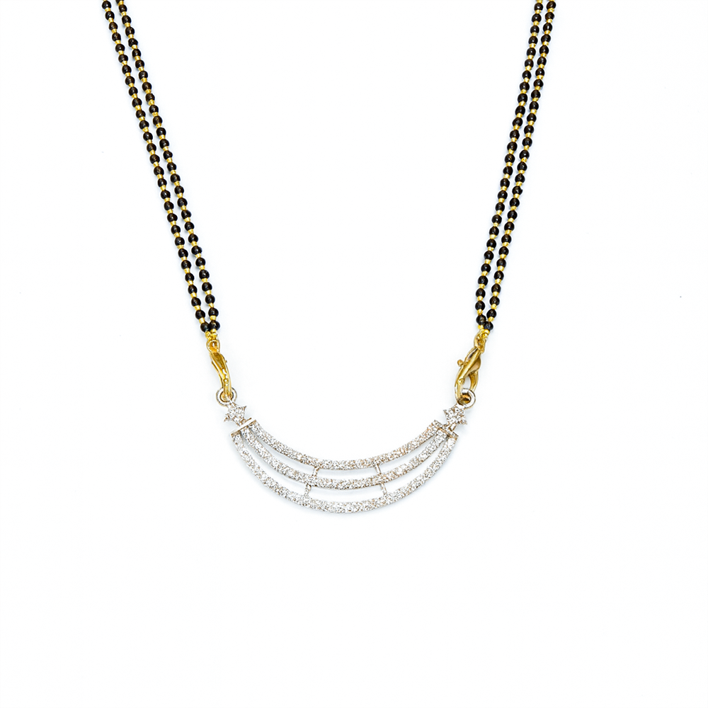 Trinity Curve Modern Mangalsutra & Earrings Set - Amalfa