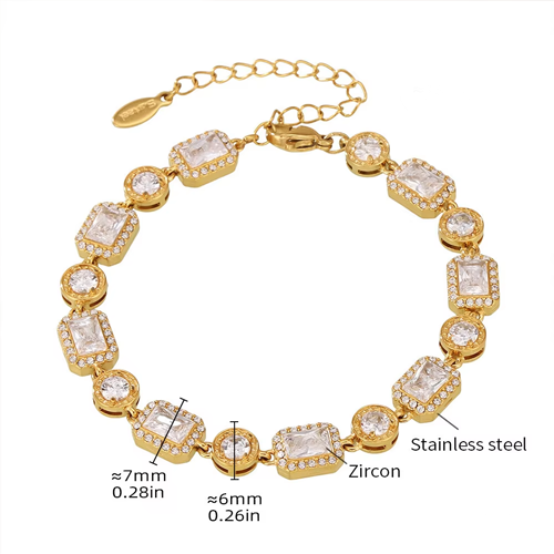 Arden Gold Zircon Chain Bracelet For Women - Amalfa