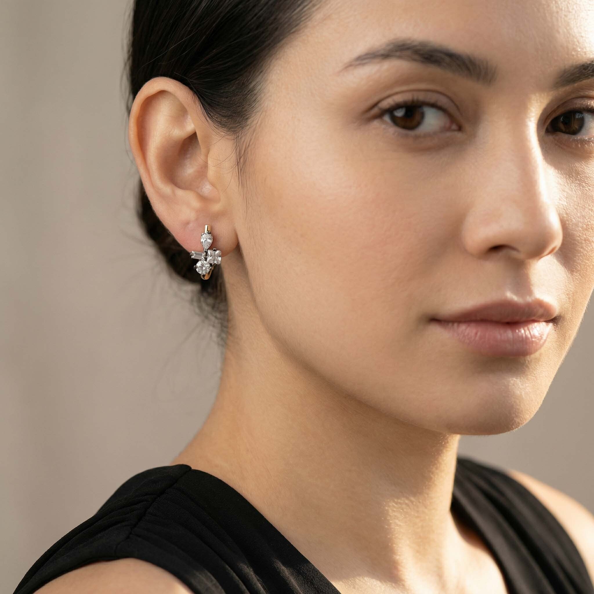 Minimal crystal stud earrings for women – stylish everyday ear jewellery