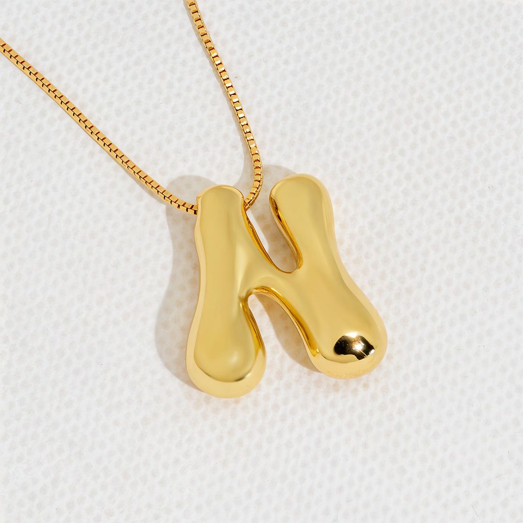 Hana Bubble Initial necklace