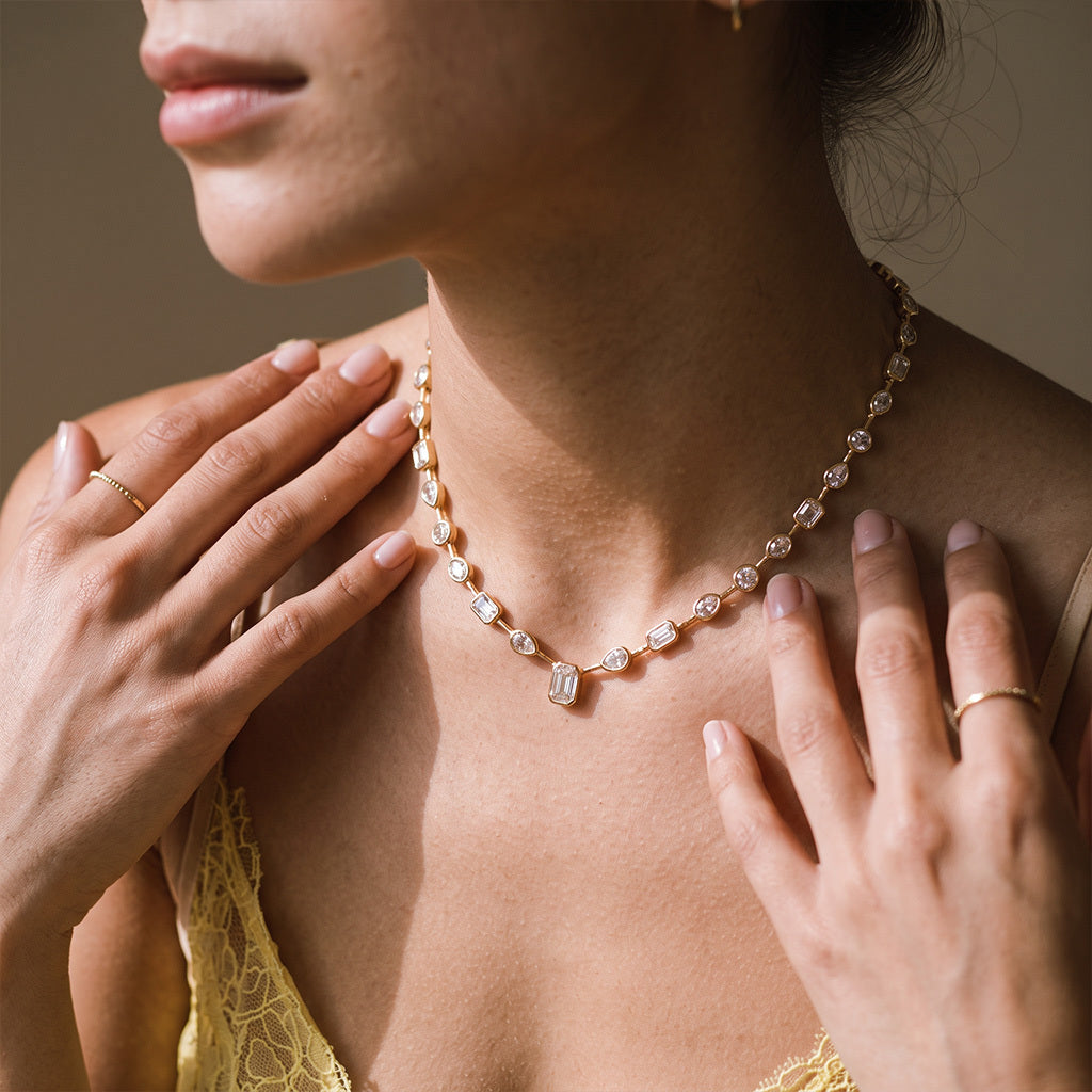 Cascade Lariat Two-in-One Necklace and Bracelet