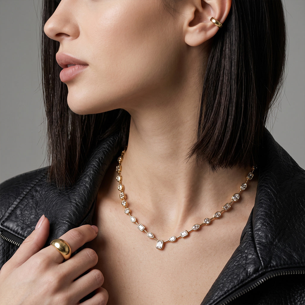 Cascade Lariat Two-in-One Necklace and Bracelet