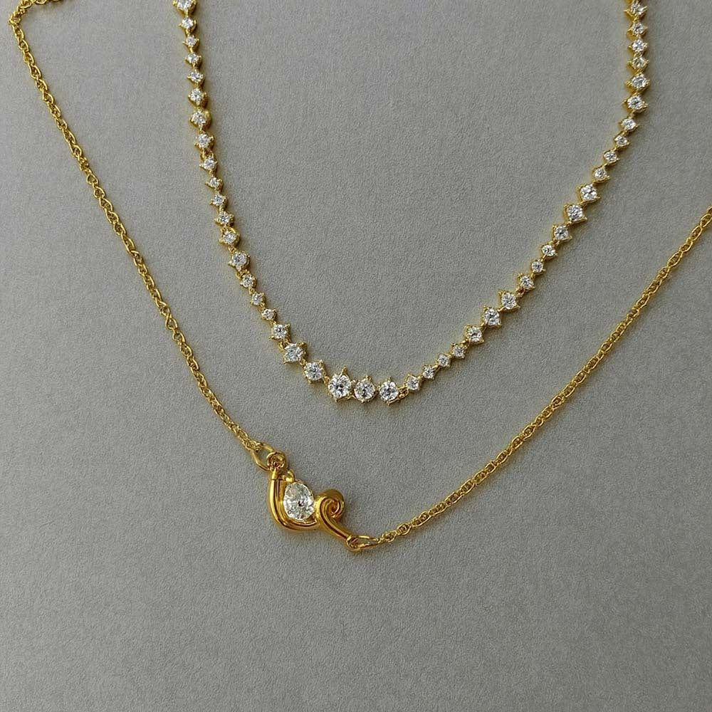 Nayla Double-layered Zircon Necklace