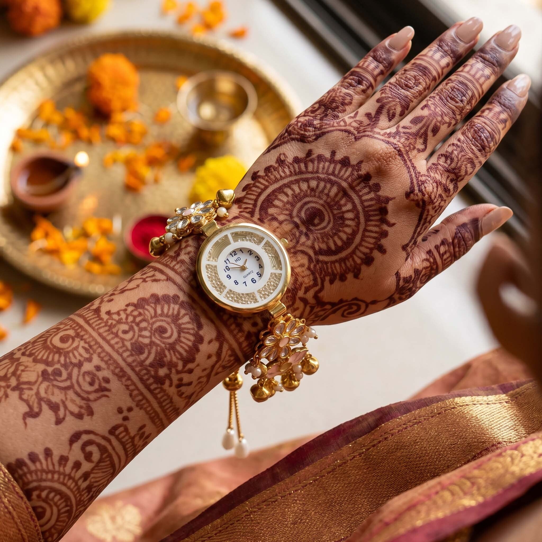 Gulmohar Rakhi Watch Set