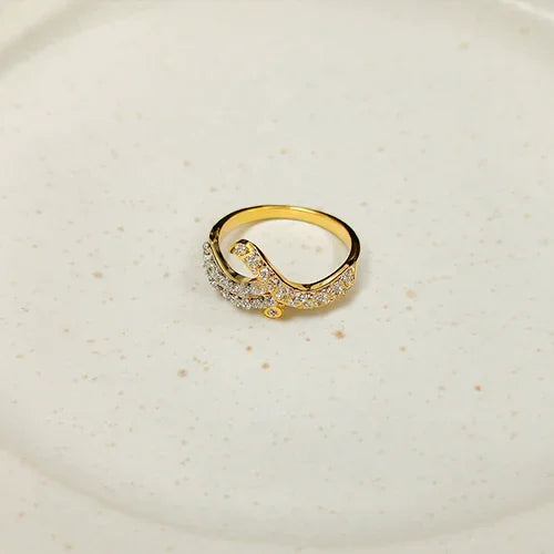 Aarohi Dual Tone CZ Ring for Women - Amalfa