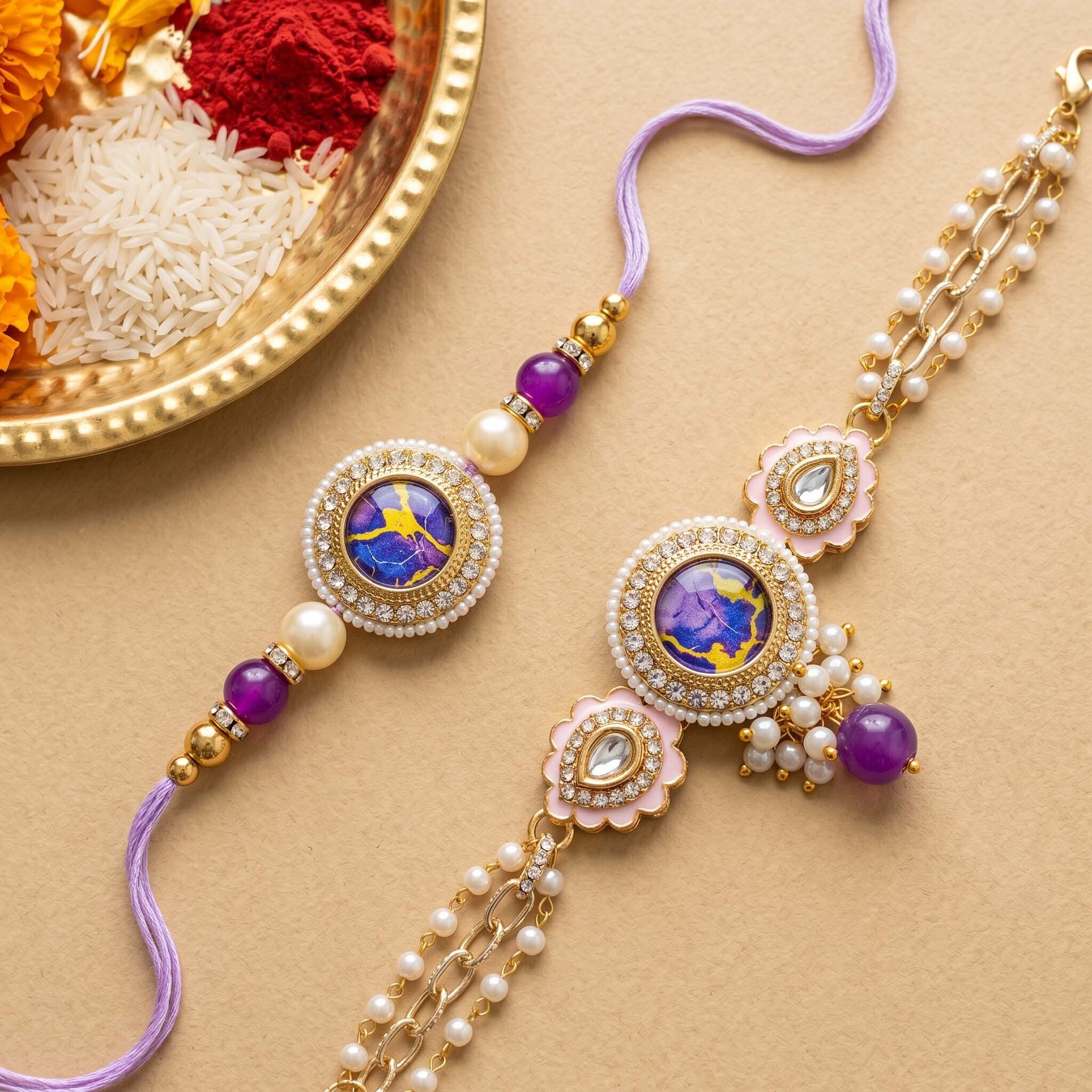 Meherza Rakhi Bracelet Set