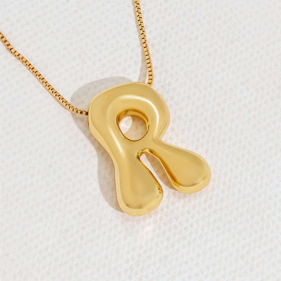 Hana Bubble Initial necklace