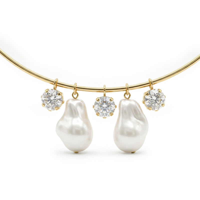 Elara 5-in-1 Pearl Crystal Charm Choker Necklace For Women